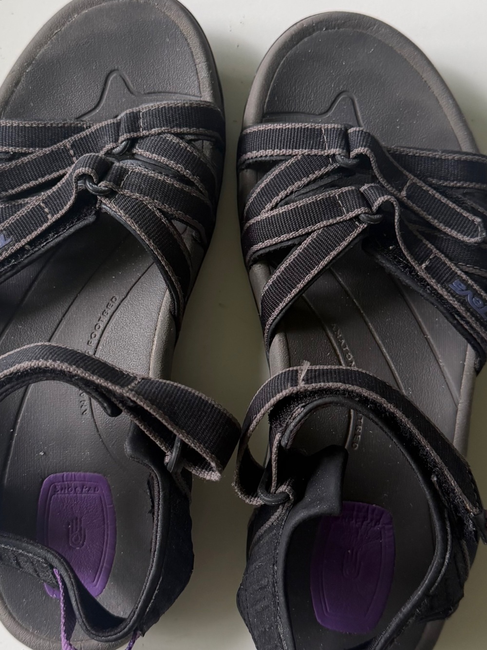 Teva Tirra Sport Hiking Sandals Womens Size 8.5 4266 Black Gray Purple